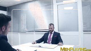 Gay in suit banned search to suck dick and takes anal slamming