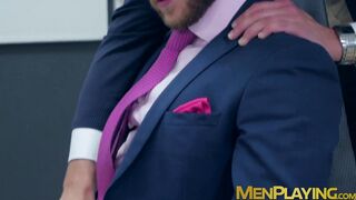 Gay in suit banned search to suck dick and takes anal slamming