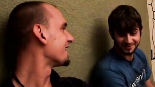 Handsome hairy stud receives passionate handjob and blowjob