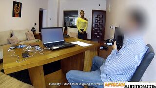 Ethiopian teen blows cock on audition