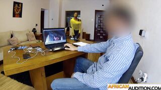Ethiopian teen blows cock on audition
