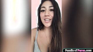My stepsis on her knees sucking my dick