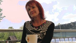 Czech Streets 111 Mrs Irena loves money and cocks