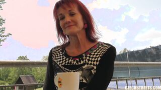 Czech Streets 111 Mrs Irena loves money and cocks