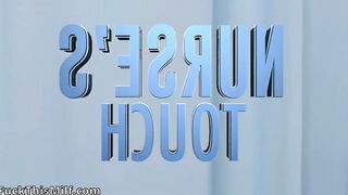 A guy in a hospital room modifies a girlfriend with a Busty nurse - Savannah Bond