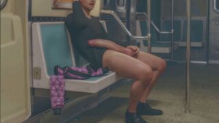 Pervert Stranger Fucks Sexy Girlfriend in Train