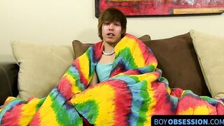 Talked with gay person toys his butt and jerks his dick solo