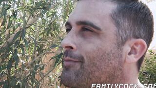 Handsome stepfather makes twink join threeway rawpounding