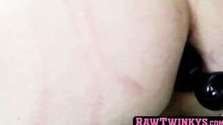 Crude stuffing from behind after servitude time for twink pair