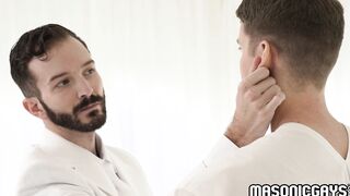 Semen flew from Sage hard dick while Tucker fucked him