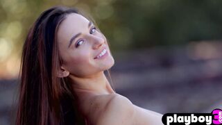 Slim brunette Gloria Sol shows hot body