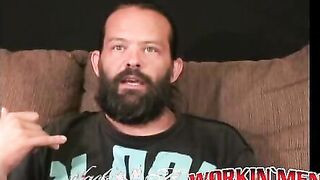 Hung mature bearded daddy tugs on his big fat cock harshly