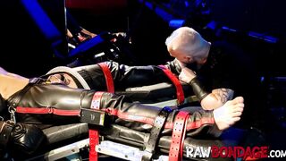 Intense foot play domination and cock pump gay bondage