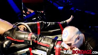 Intense foot play domination and cock pump gay bondage