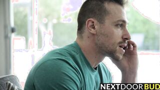 Blake Hunter inspects the ass of Allen Lucas barebacked