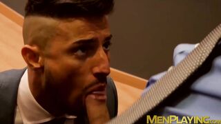 Businessmen fuck inside of their office during work hours