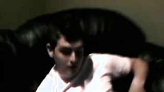 Naughty dick rider grabs his giant tool and masturbates