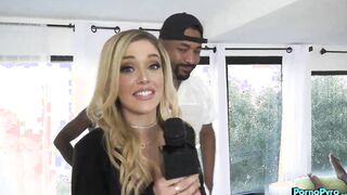 News Reporter Kali Roses Sucks Big Black Athlete Cocks