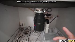 Busty housewife pretended the kitchen sink was stuck