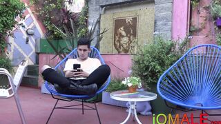 Hot pierced twink Cesar Rose fucked hard bareback outdoor