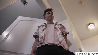 Ladyboy Jayne Calloway barebacked by Josh Rivers