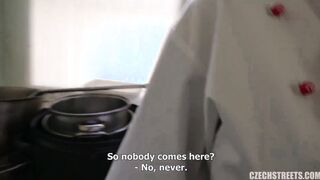 Czech Streets 115 Cook with huge tits and mega clit