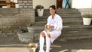 Czech Streets 115 Cook with huge tits and mega clit