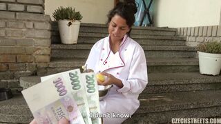 Czech Streets 115 Cook with huge tits and mega clit