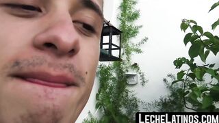 A stallion with a beard gives a hard outdoor bareback fuck