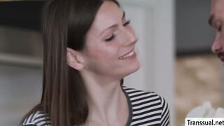 Tbabe Amanda Riley rides bfs dick in kitchen
