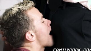 Dashing stepdad punishes twink by drilling his ass bare