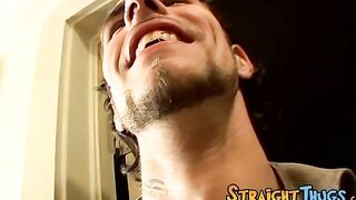 Young straight thugs jacking off their cocks for cum