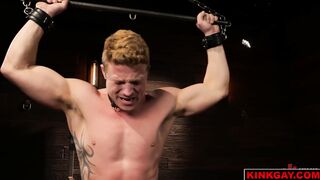 Slave tormented with zappers, electrical play and spanking!