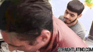 Tattooed straight Latino hot outdoor bareback pounding