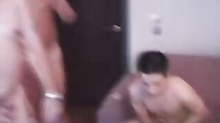 Naughty MILF ravaged and cum sprayed at nasty bukkake party