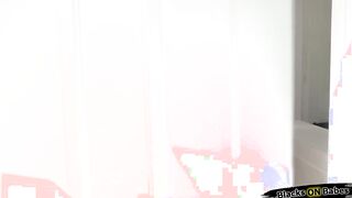 Petite latina riding black delivery guy