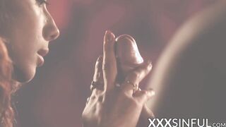 Sensual redhead and blonde enjoying 69 while getting fucked