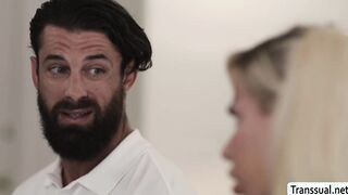 Tgirl slut Brittney Kade analed by stepbrother