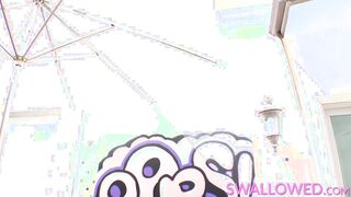 SWALLOWED Latina Carmela Clutch drains the dick