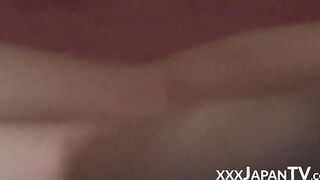 Asian teen wakes up to tease hard in masturbation solo