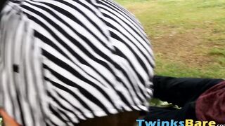 Naughty young Jason Valencia stuffs raw dick into twink ass