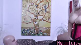 British GILF is sporting a doggystyle shaved pussy penetration