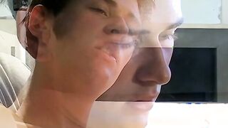 Shane Allen self pleasing his huge dick in smoke filled room