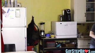 Stepbrother stuffs his large dick into twinks crude ass