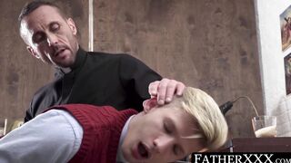 Cleric utilizes sex toys on dainty Catholic and pounds him crude