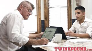 Hard fucker twink Milo Miles seduces hot DILF coach Stone