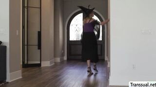 Slut Coco Lovelock gets fucked by two Trans babe
