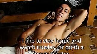 Thick and rock hard cock Latino jerks off in kinky solo act