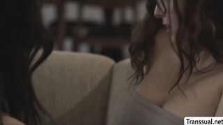 Thin shemale fucks nerd babes tight wet pussy