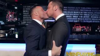 Guys in suits taking each others ass apart during gay sex